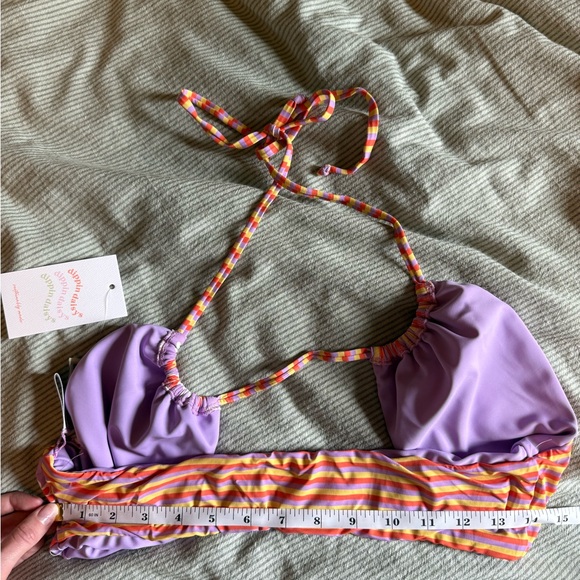 Dippin' Daisy's Other - Women’s Swim Purple Striped Bikini Top